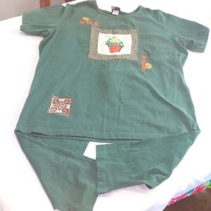 Vintage  lounge wear .Forest Green Color .Elastic Waist Strechy and comfortable.